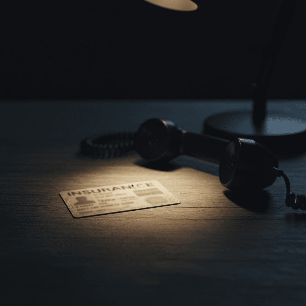 Insurance card on a desk for billing information collection